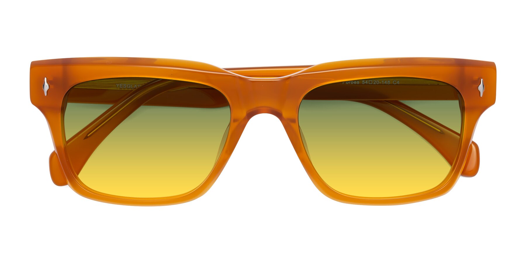 Folded Front of Forbes in Pumpkin with Green / Yellow Gradient Lenses
