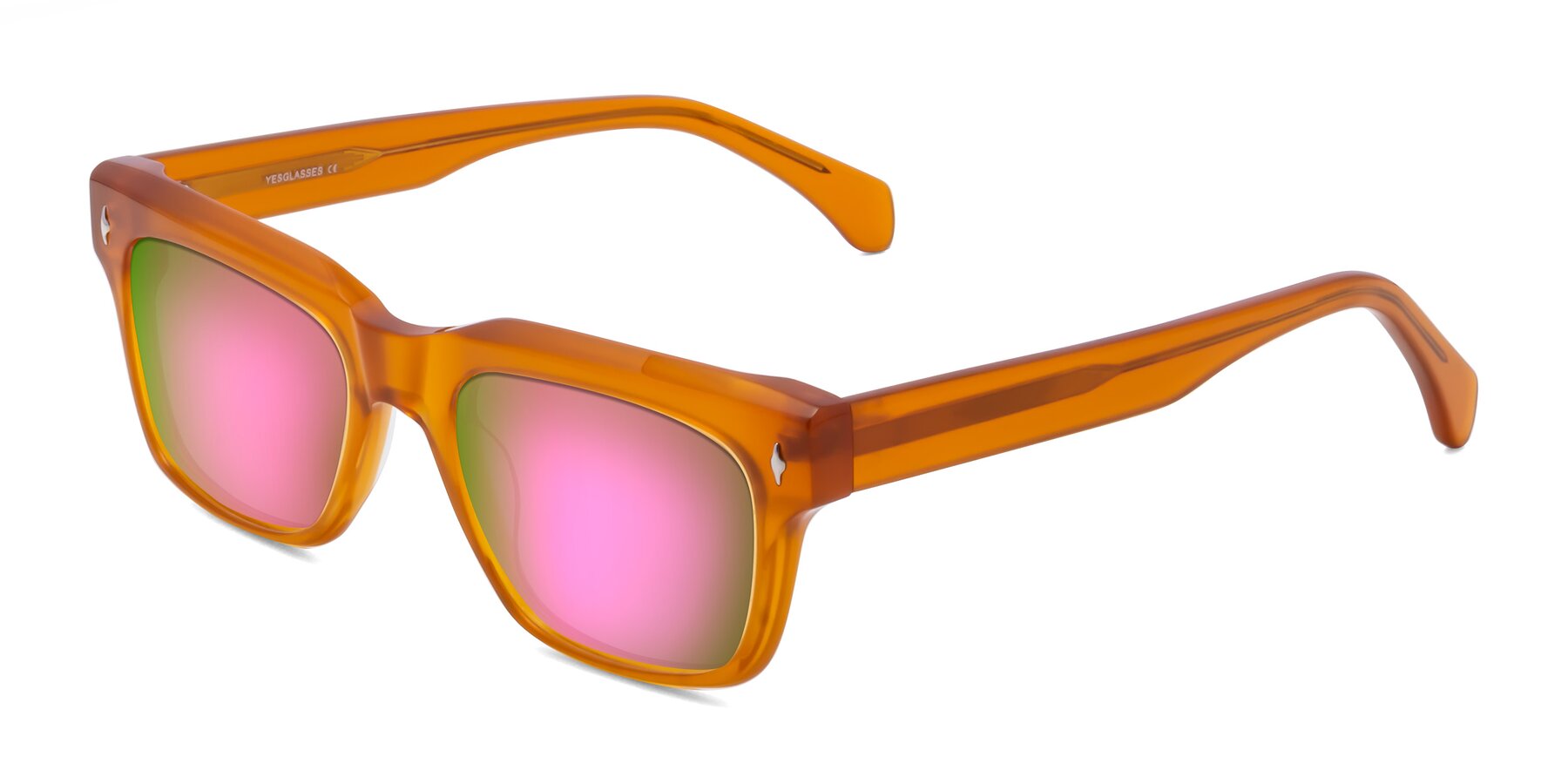 Angle of Forbes in Pumpkin with Pink Mirrored Lenses