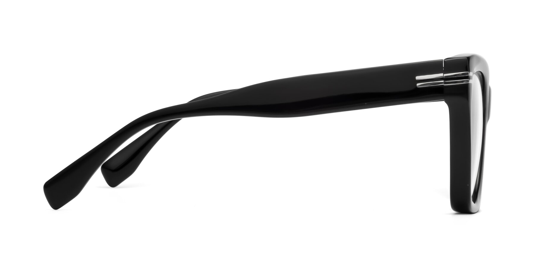 Side of Lunn in Black with Clear Reading Eyeglass Lenses
