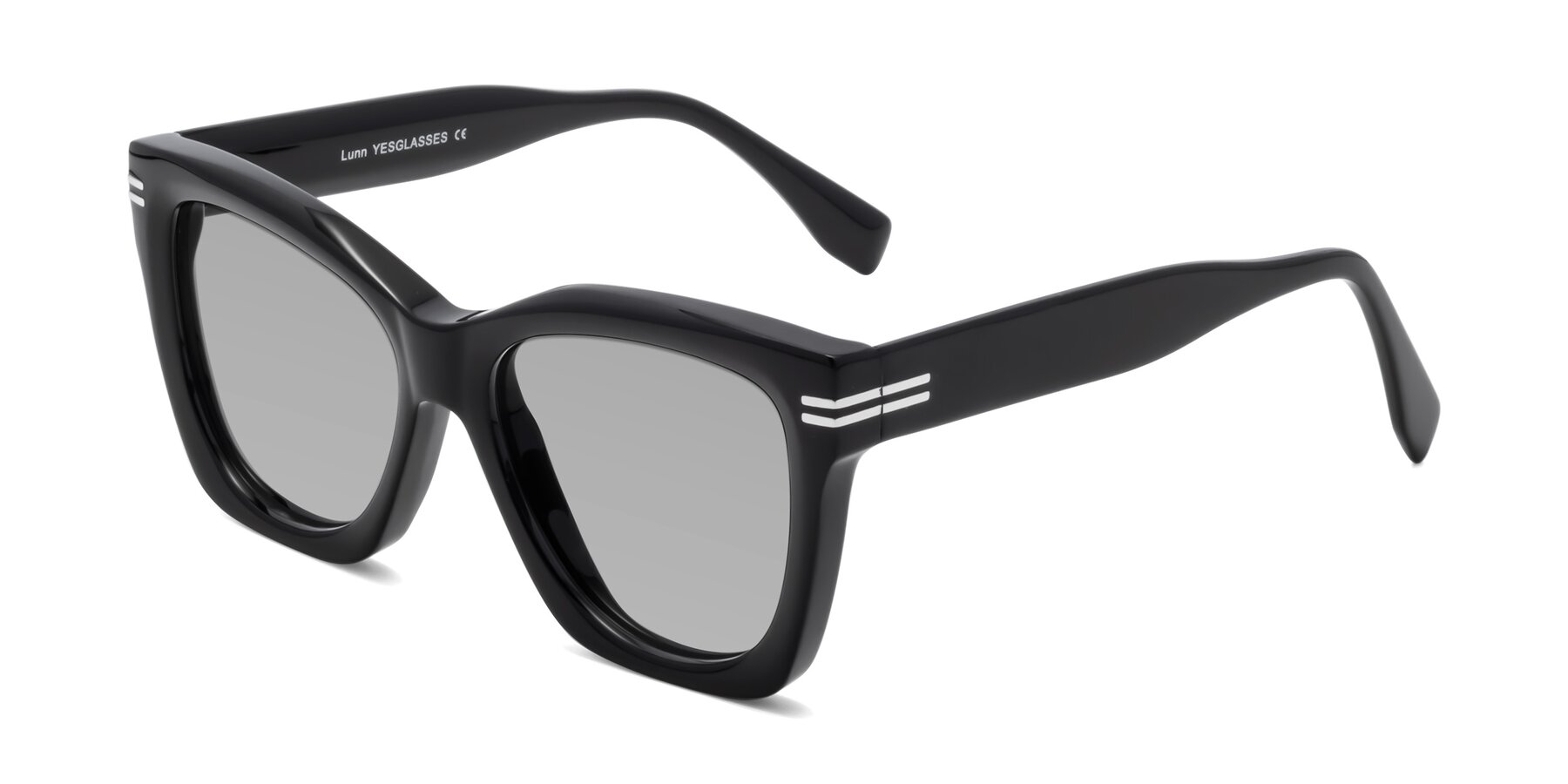 Angle of Lunn in Black with Light Gray Tinted Lenses