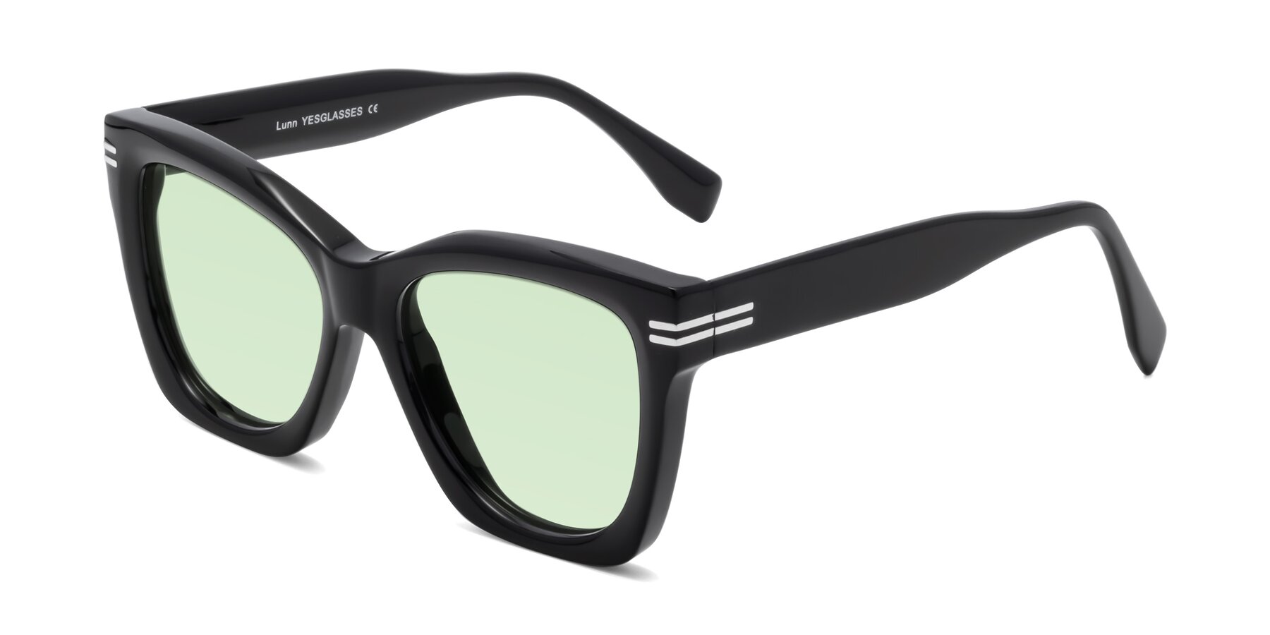 Angle of Lunn in Black with Light Green Tinted Lenses