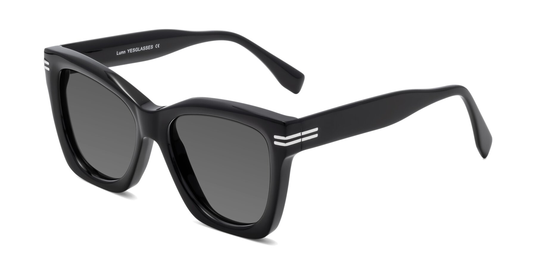 Angle of Lunn in Black with Medium Gray Tinted Lenses