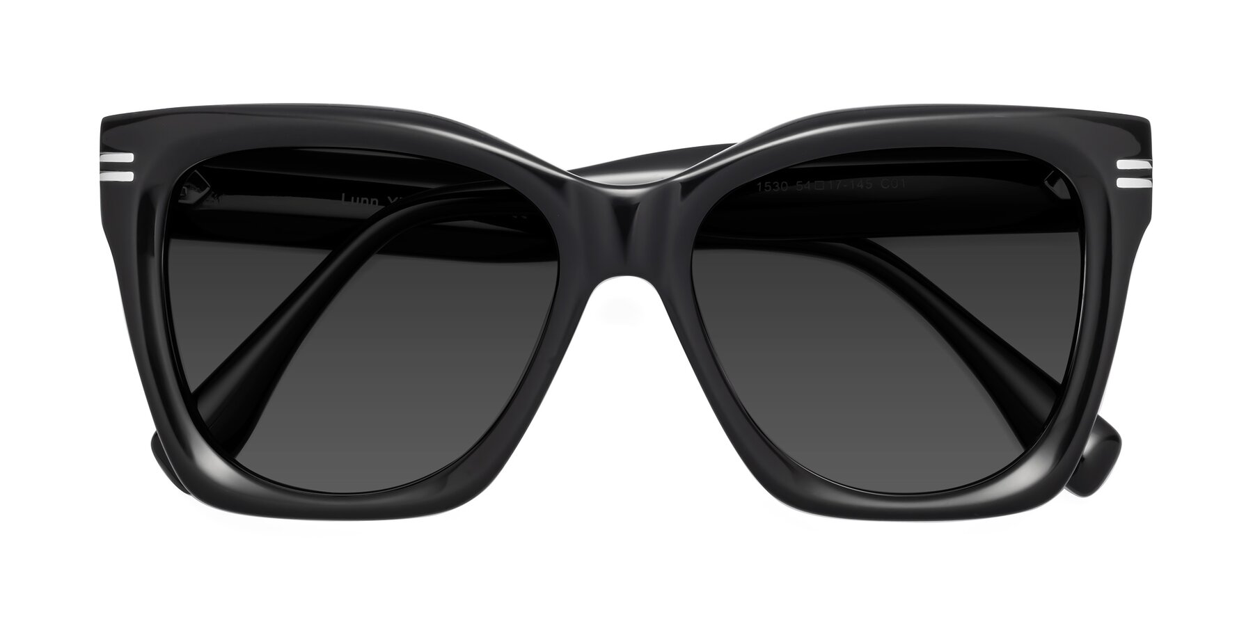 Folded Front of Lunn in Black with Gray Tinted Lenses