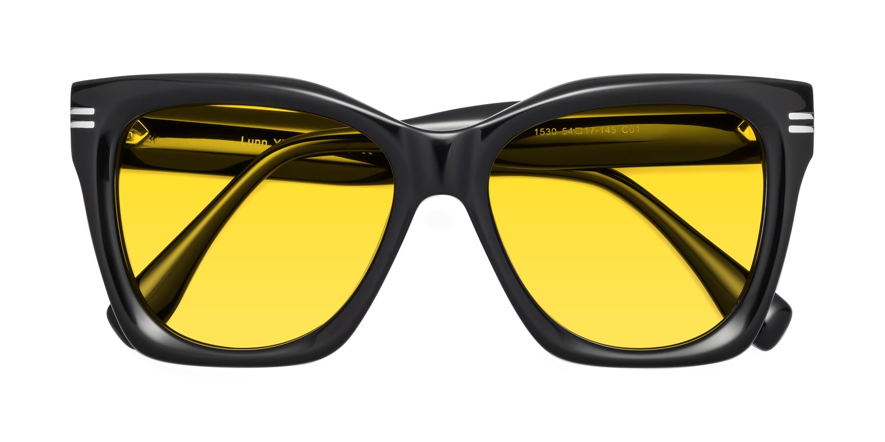 Folded Front of Lunn in Black with Yellow Tinted Lenses