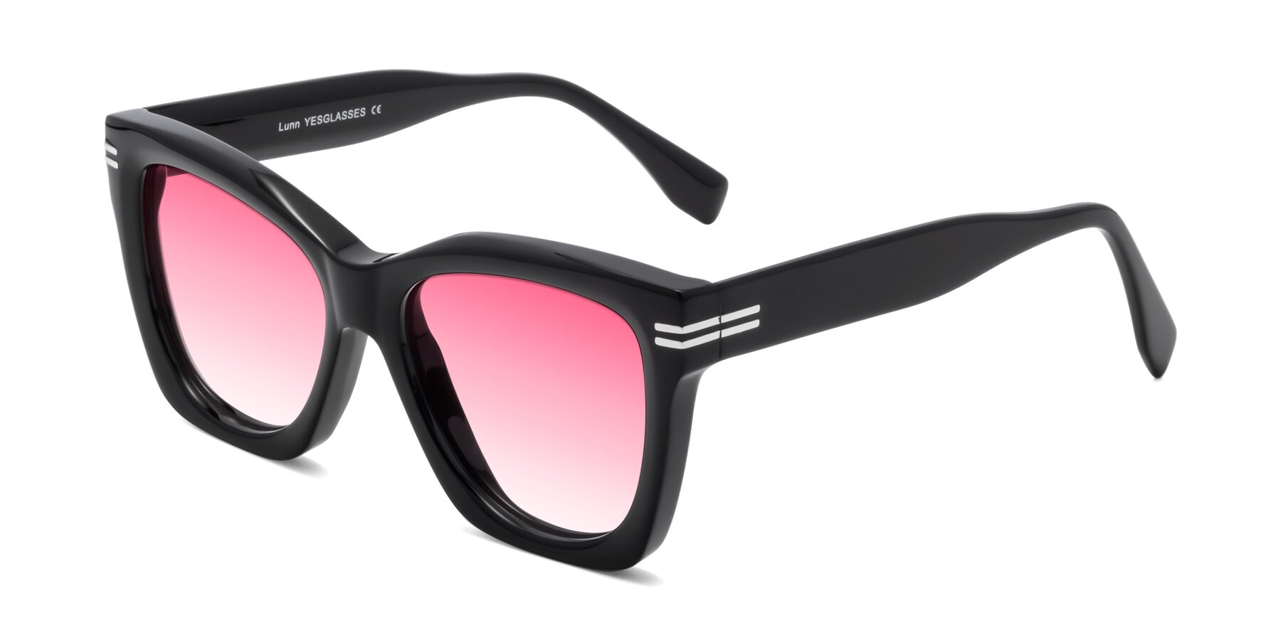 Angle of Lunn in Black with Pink Gradient Lenses