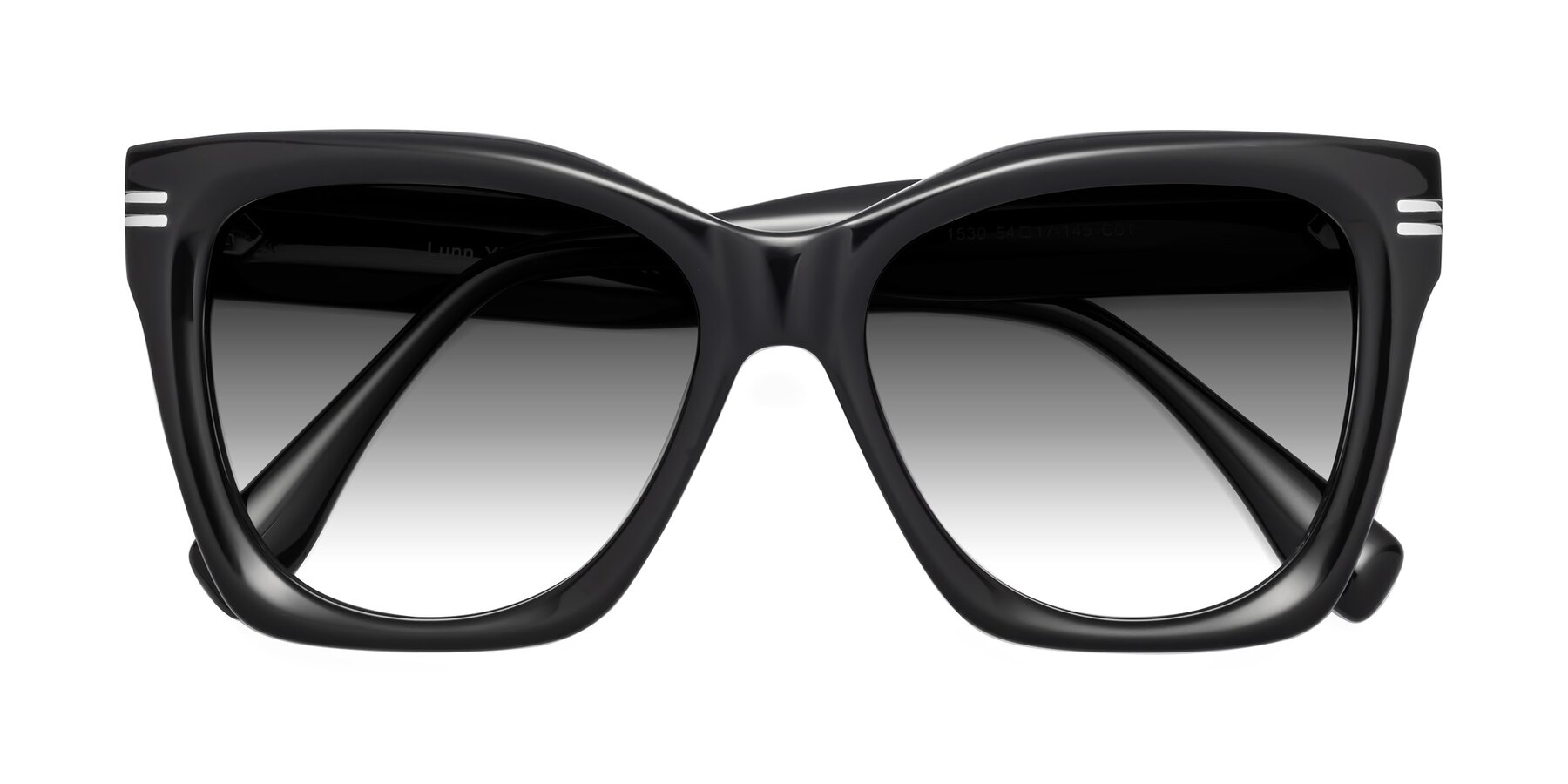 Folded Front of Lunn in Black with Gray Gradient Lenses