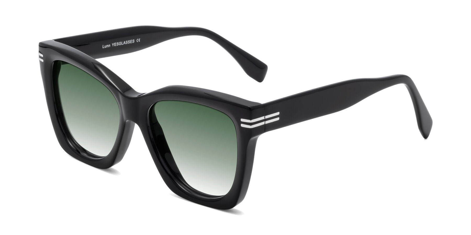 Angle of Lunn in Black with Green Gradient Lenses