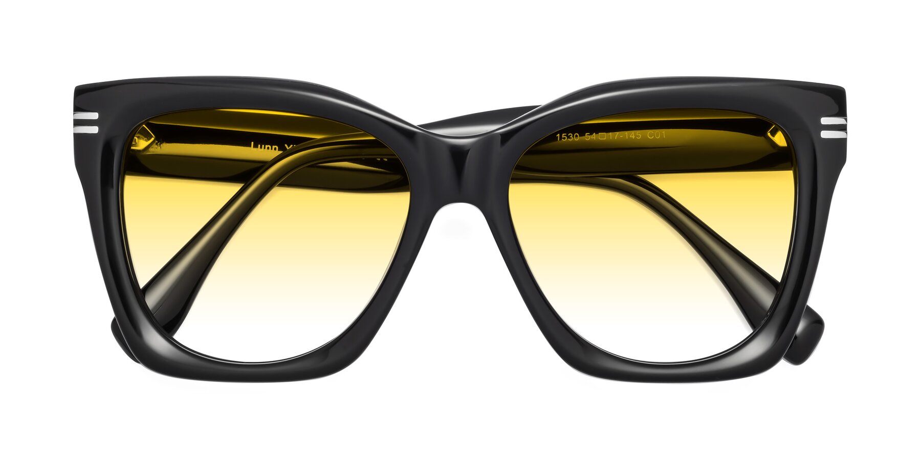 Folded Front of Lunn in Black with Yellow Gradient Lenses