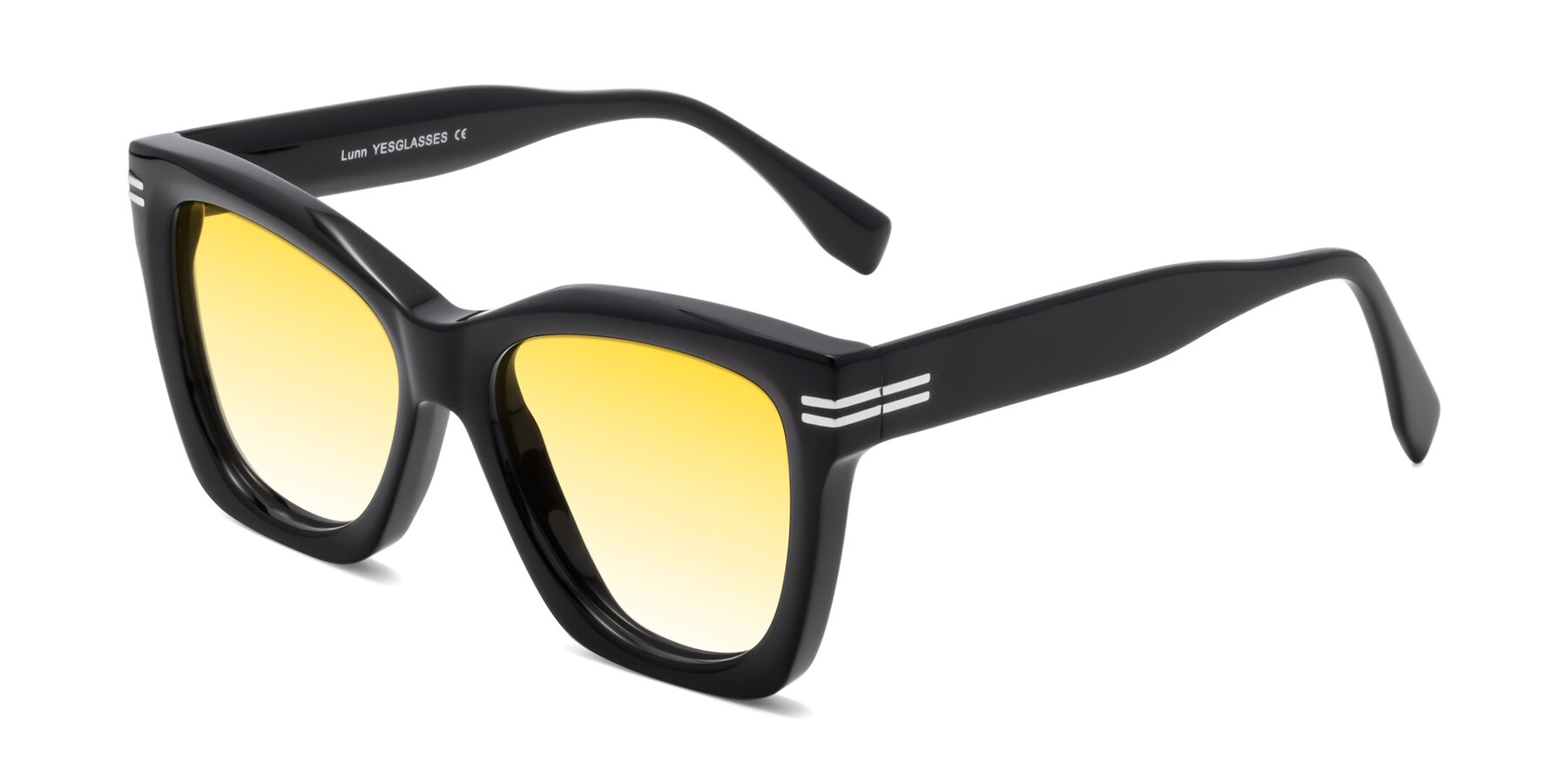 Angle of Lunn in Black with Yellow Gradient Lenses