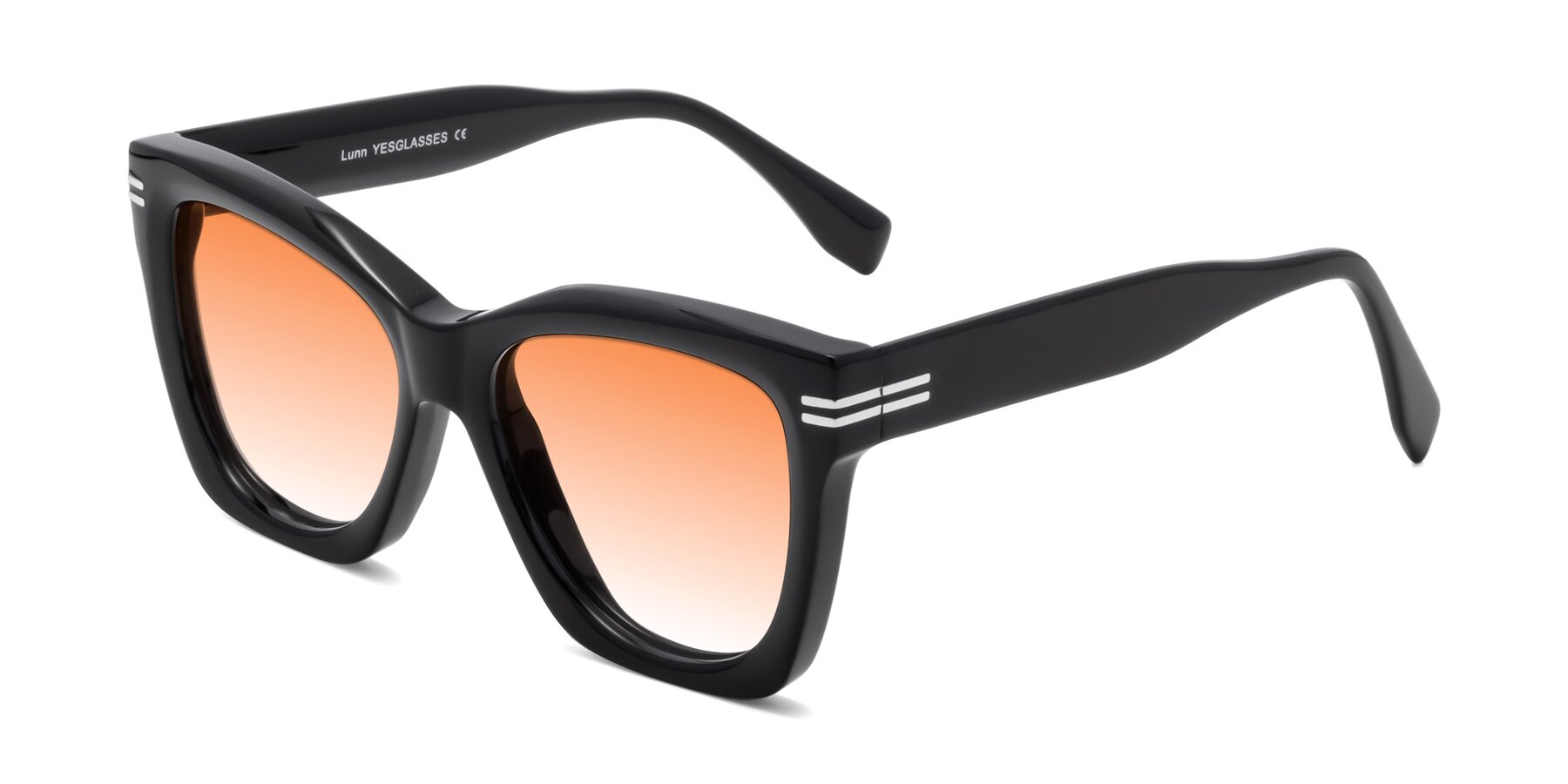 Angle of Lunn in Black with Orange Gradient Lenses