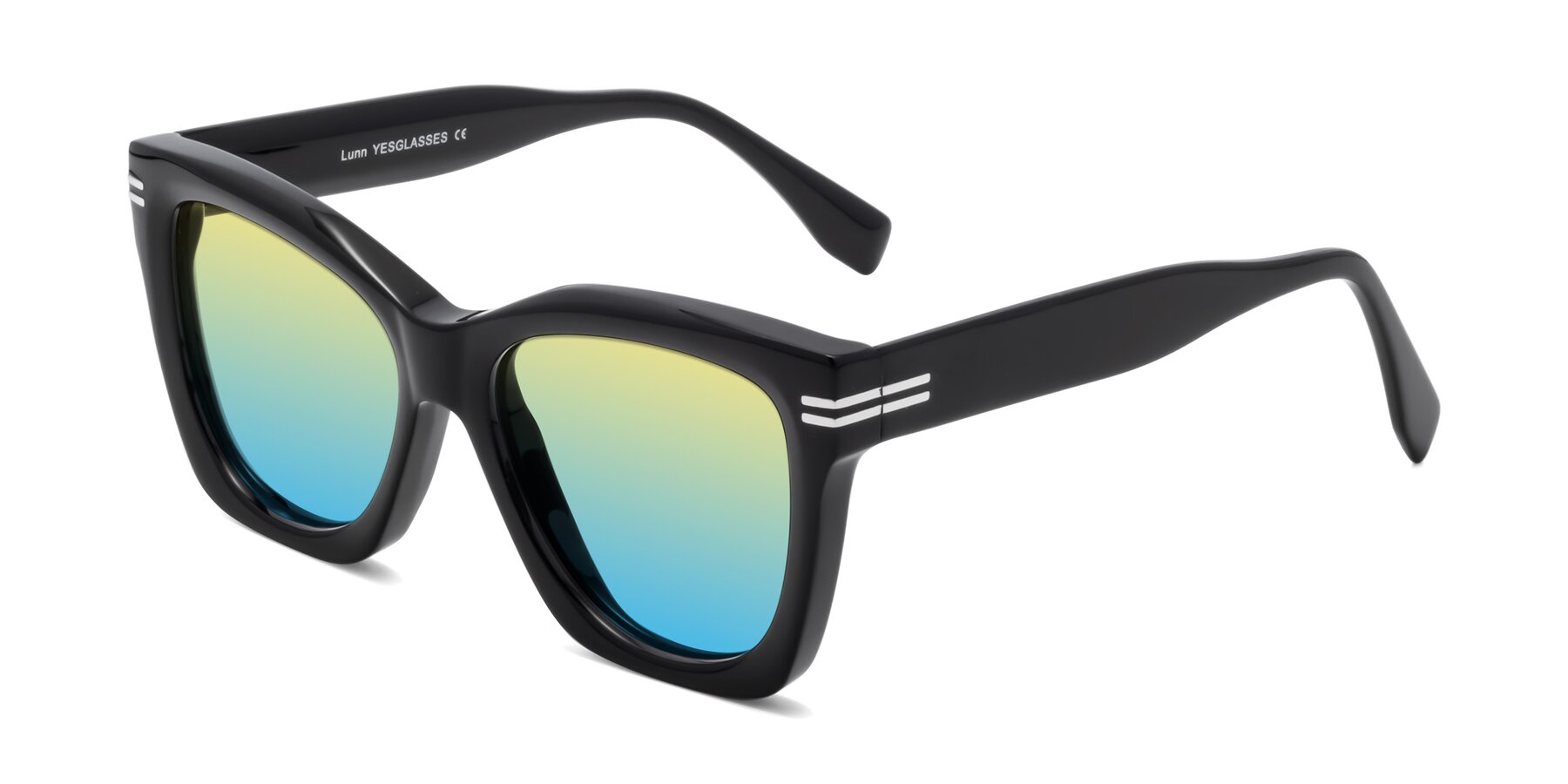 Angle of Lunn in Black with Yellow / Blue Gradient Lenses