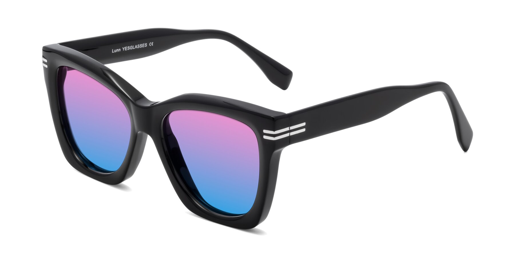 Angle of Lunn in Black with Pink / Blue Gradient Lenses