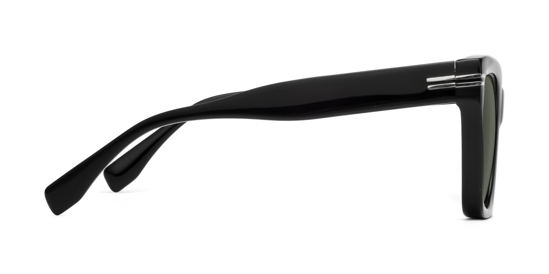 Side of Lunn in Black with Gray Polarized Lenses