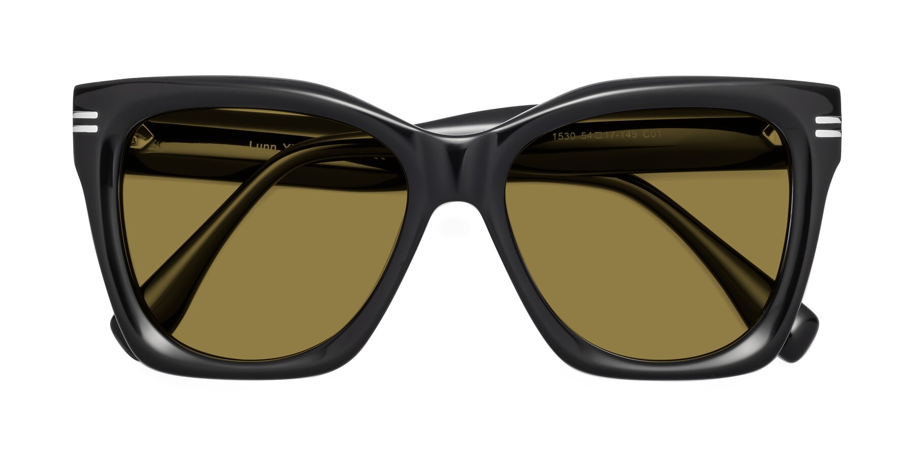 Folded Front of Lunn in Black with Brown Polarized Lenses