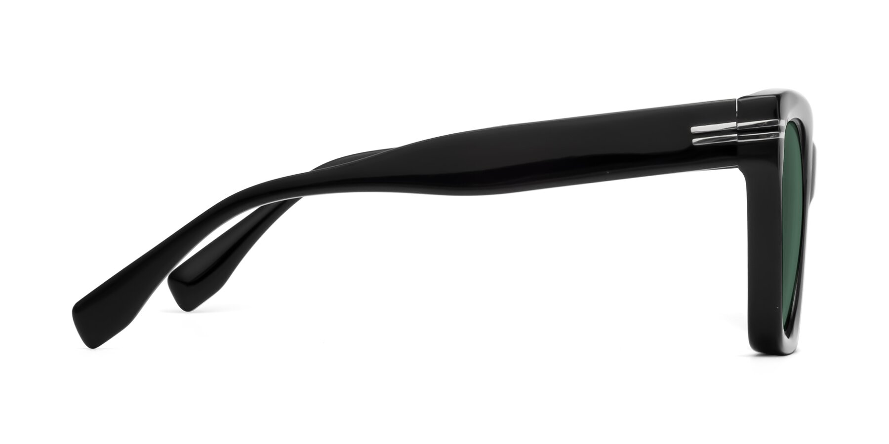 Side of Lunn in Black with Green Polarized Lenses