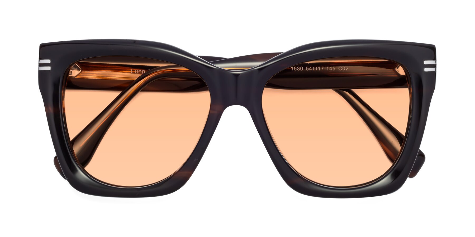 Folded Front of Lunn in Brown with Light Orange Tinted Lenses