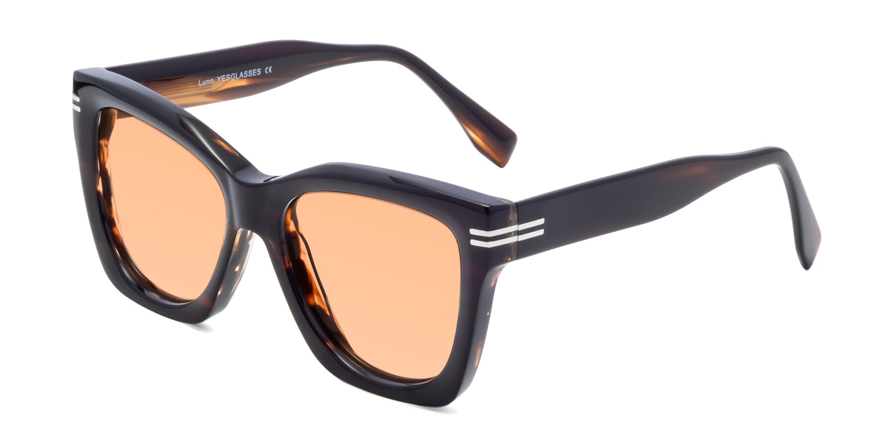 Angle of Lunn in Brown with Light Orange Tinted Lenses