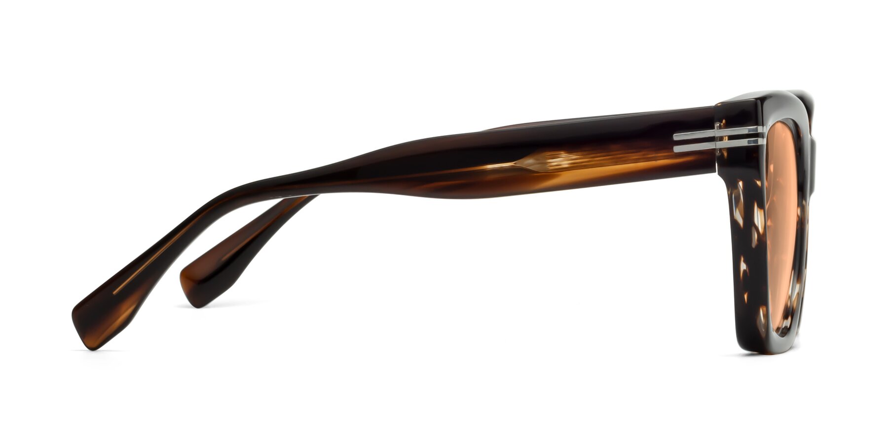 Side of Lunn in Brown with Light Orange Tinted Lenses