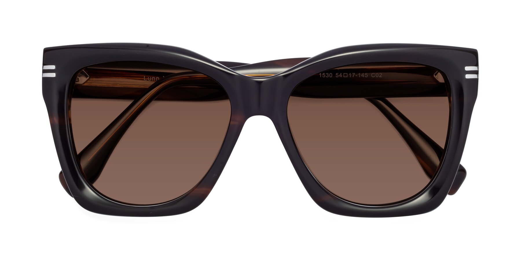 Folded Front of Lunn in Brown with Brown Tinted Lenses