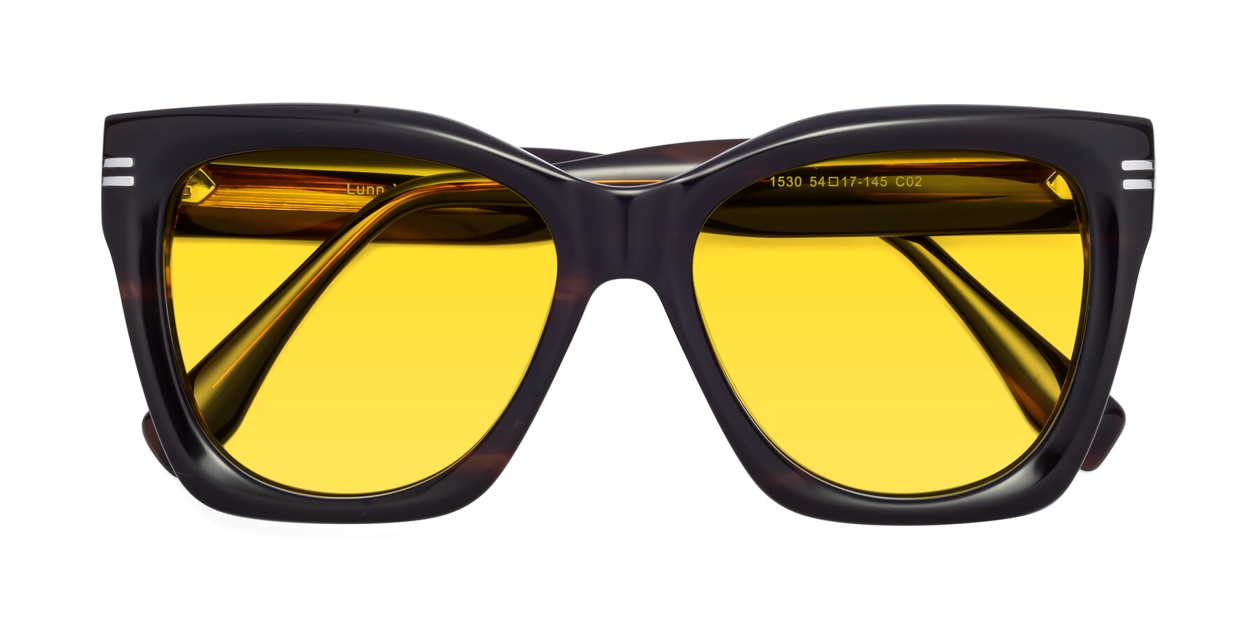 Folded Front of Lunn in Brown with Yellow Tinted Lenses