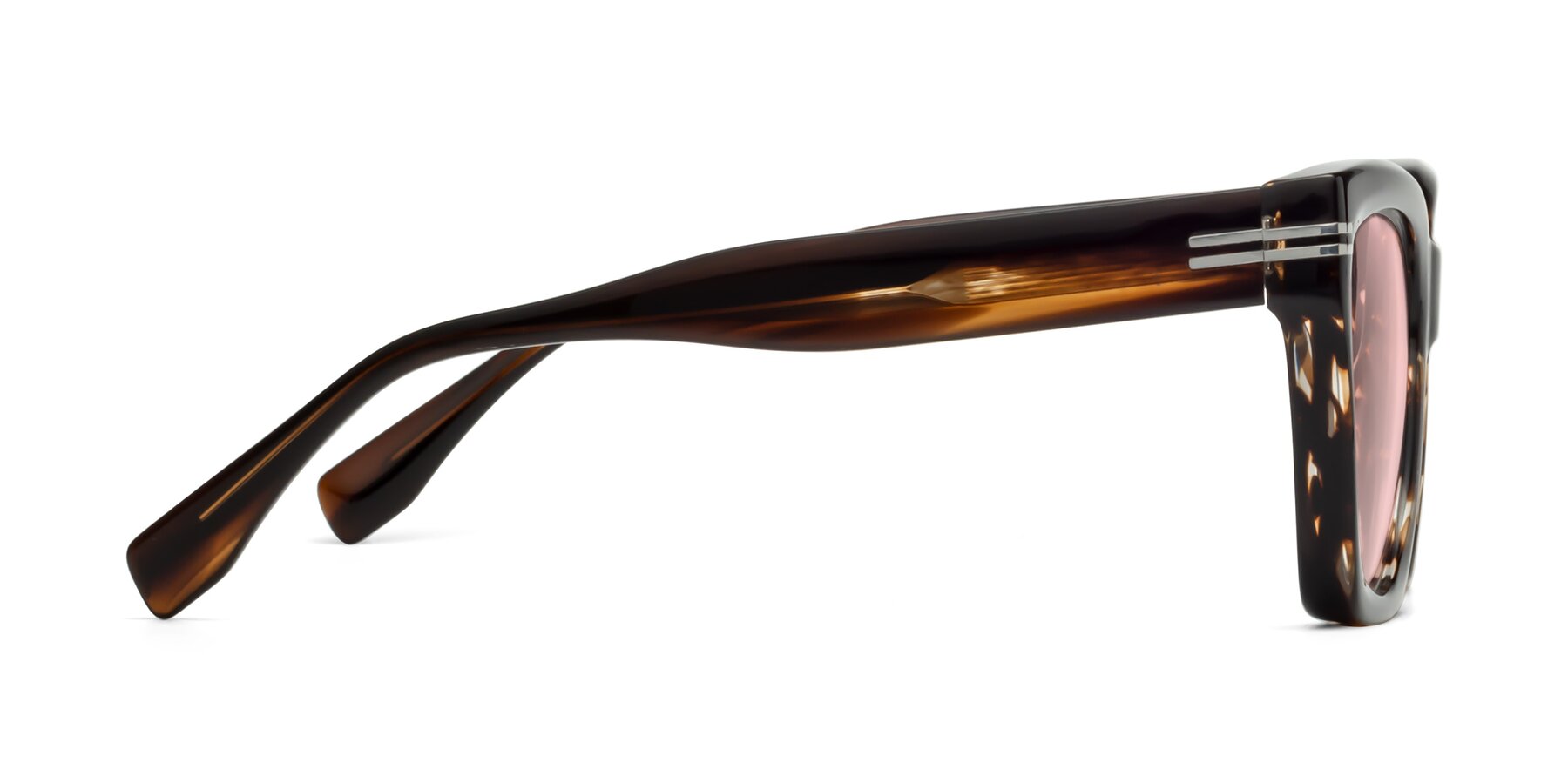 Side of Lunn in Brown with Light Garnet Tinted Lenses