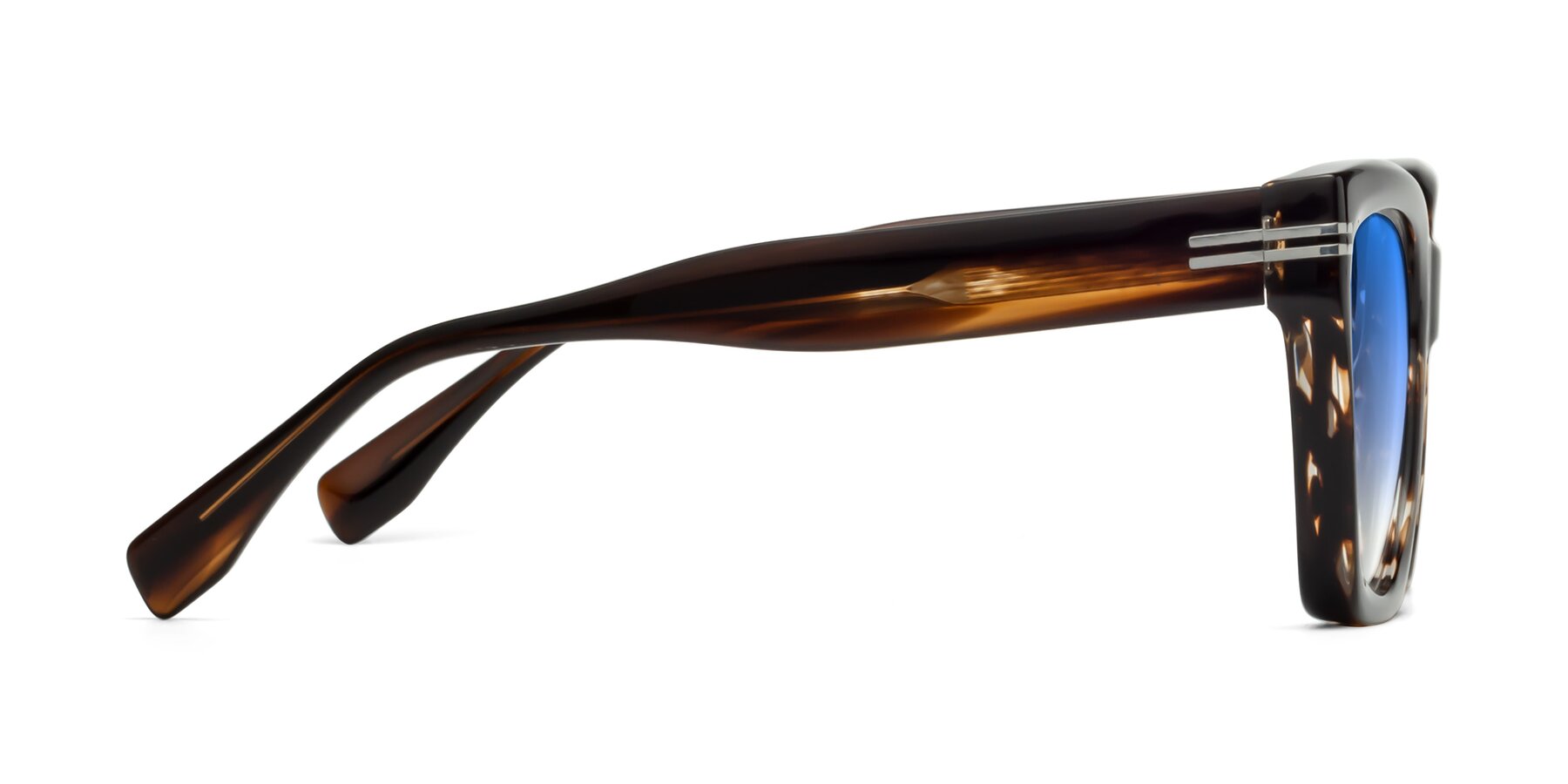 Side of Lunn in Brown with Blue Gradient Lenses