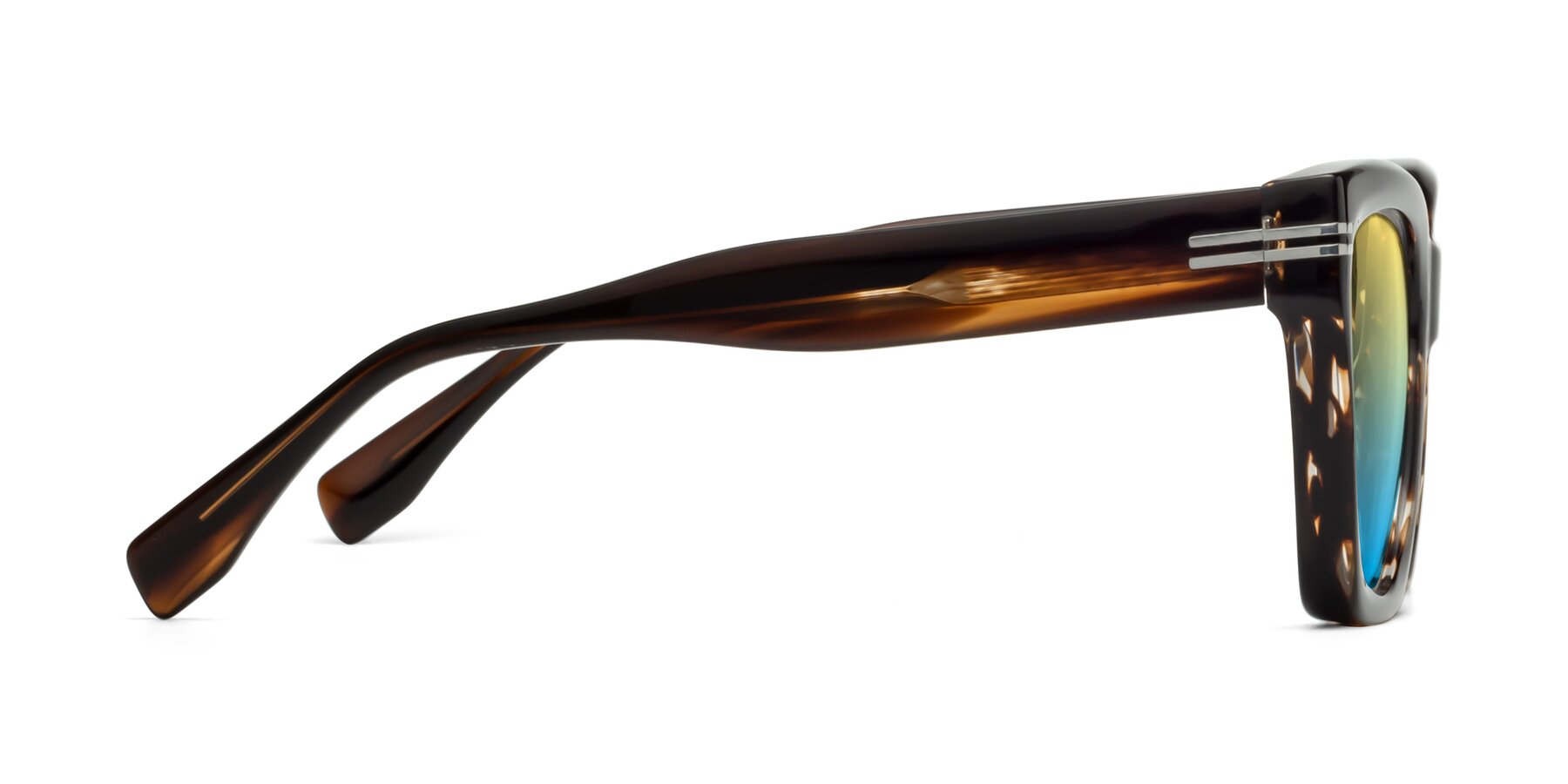 Side of Lunn in Brown with Yellow / Blue Gradient Lenses