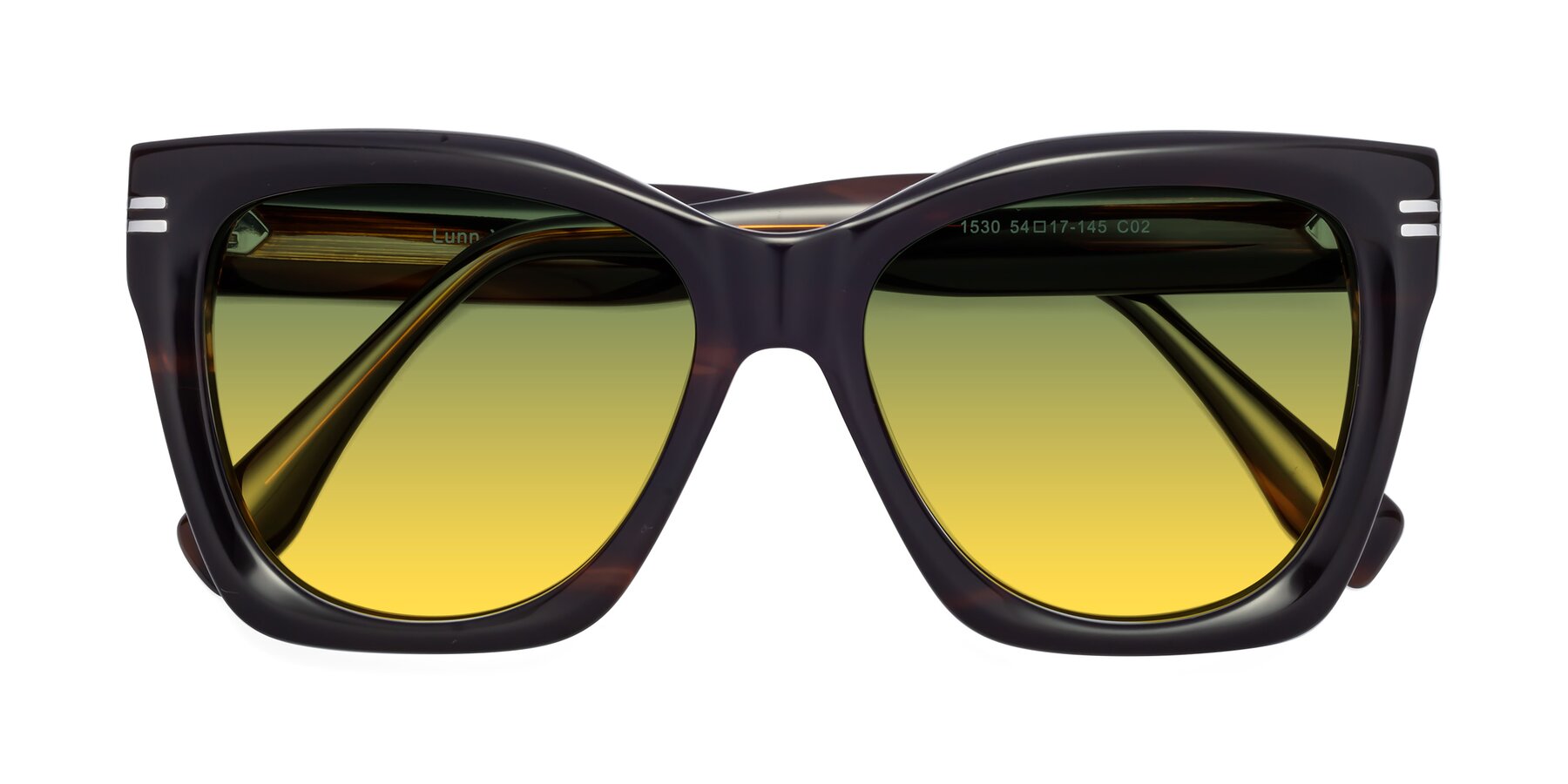 Folded Front of Lunn in Brown with Green / Yellow Gradient Lenses