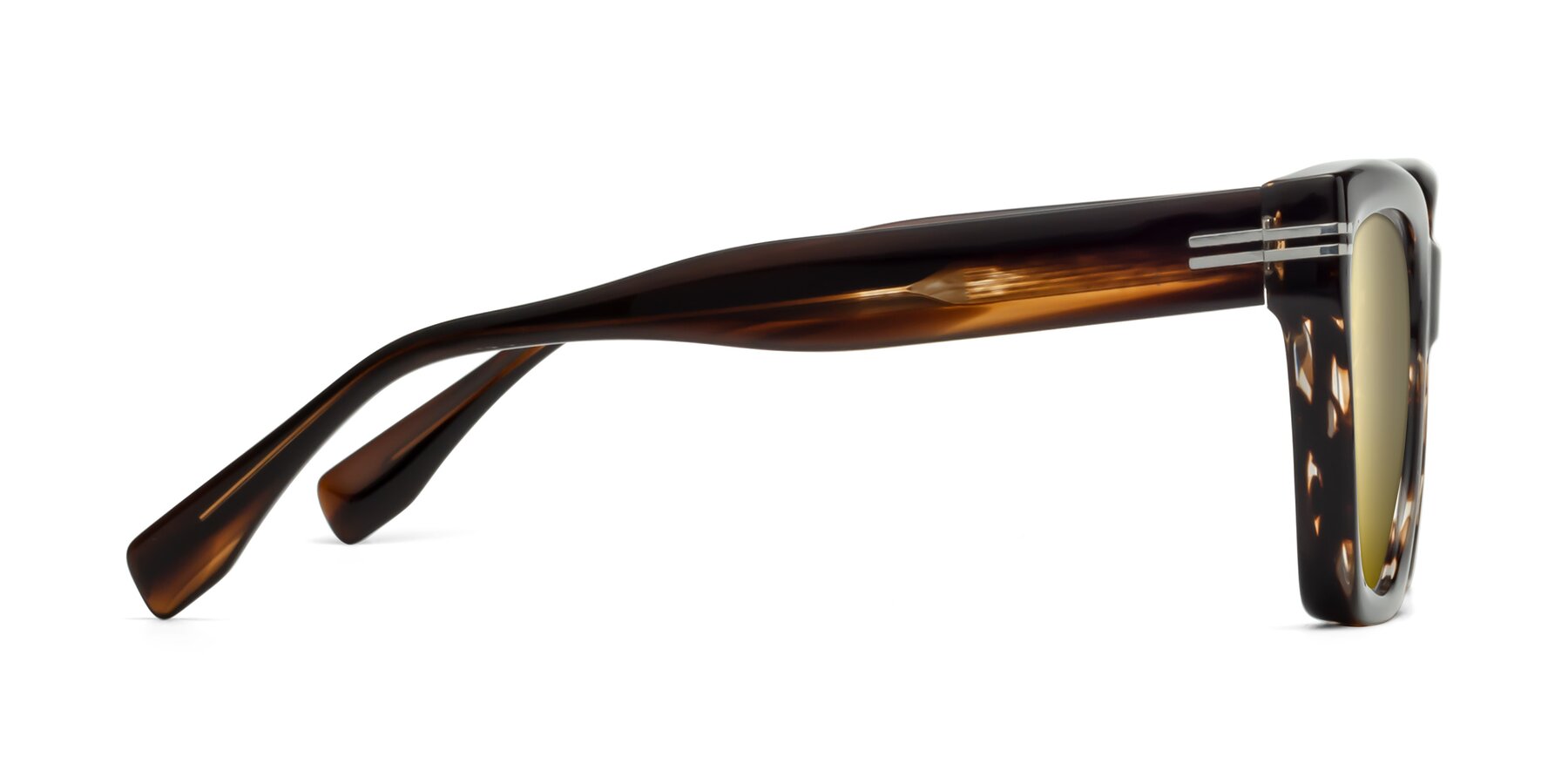 Side of Lunn in Brown with Gold Mirrored Lenses