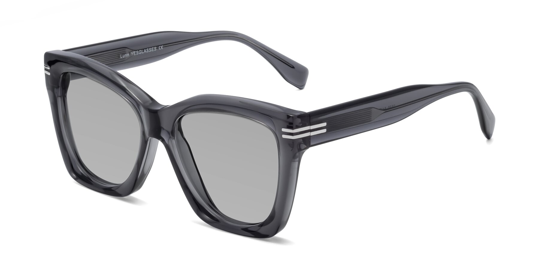 Angle of Lunn in Translucent Gray with Light Gray Tinted Lenses