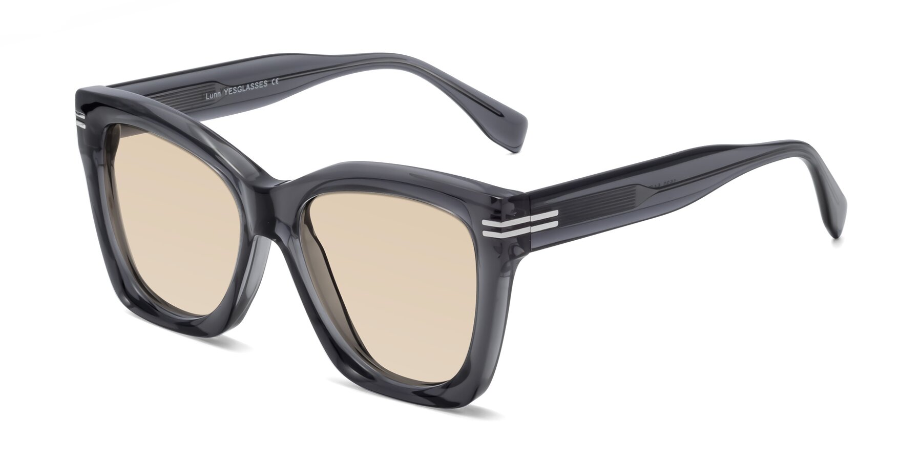Angle of Lunn in Translucent Gray with Light Brown Tinted Lenses