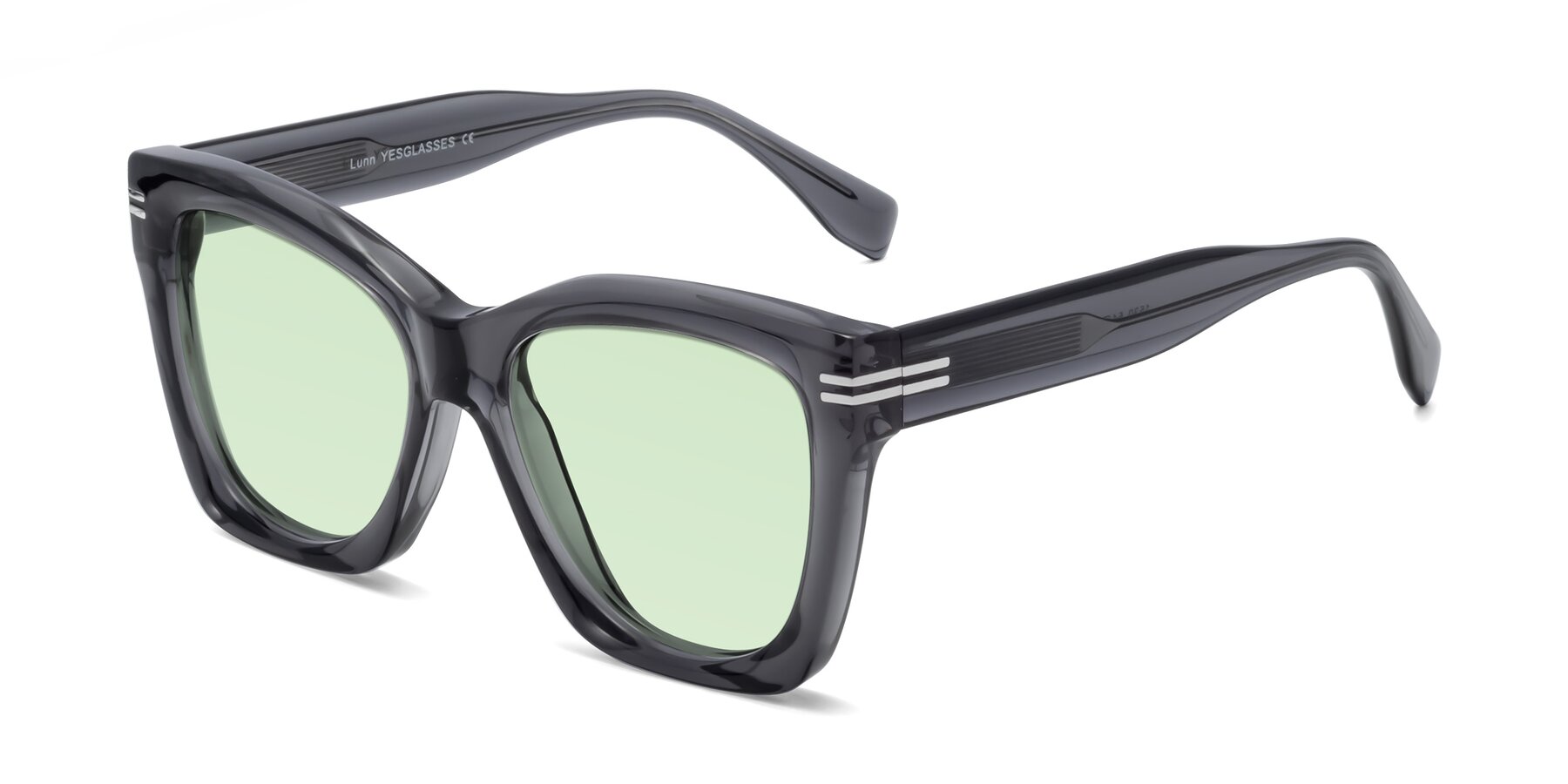 Angle of Lunn in Translucent Gray with Light Green Tinted Lenses