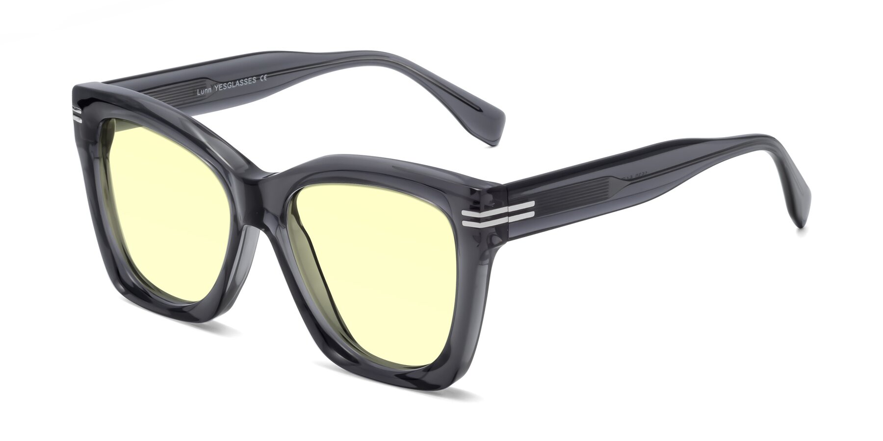 Angle of Lunn in Translucent Gray with Light Yellow Tinted Lenses