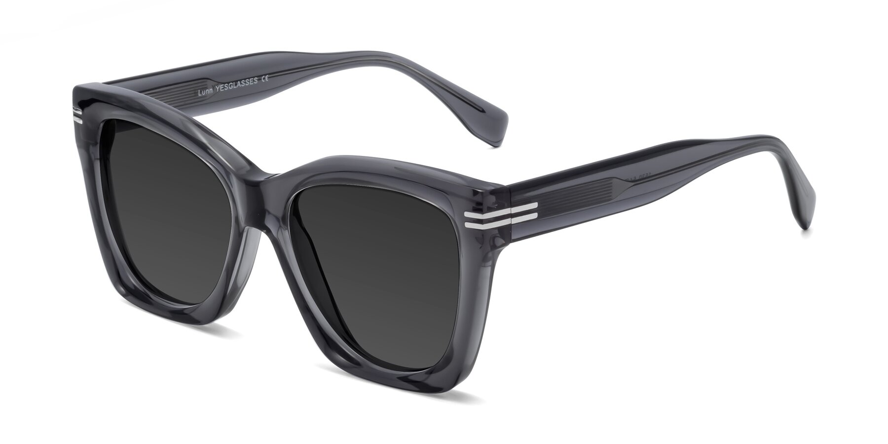 Angle of Lunn in Translucent Gray with Gray Tinted Lenses
