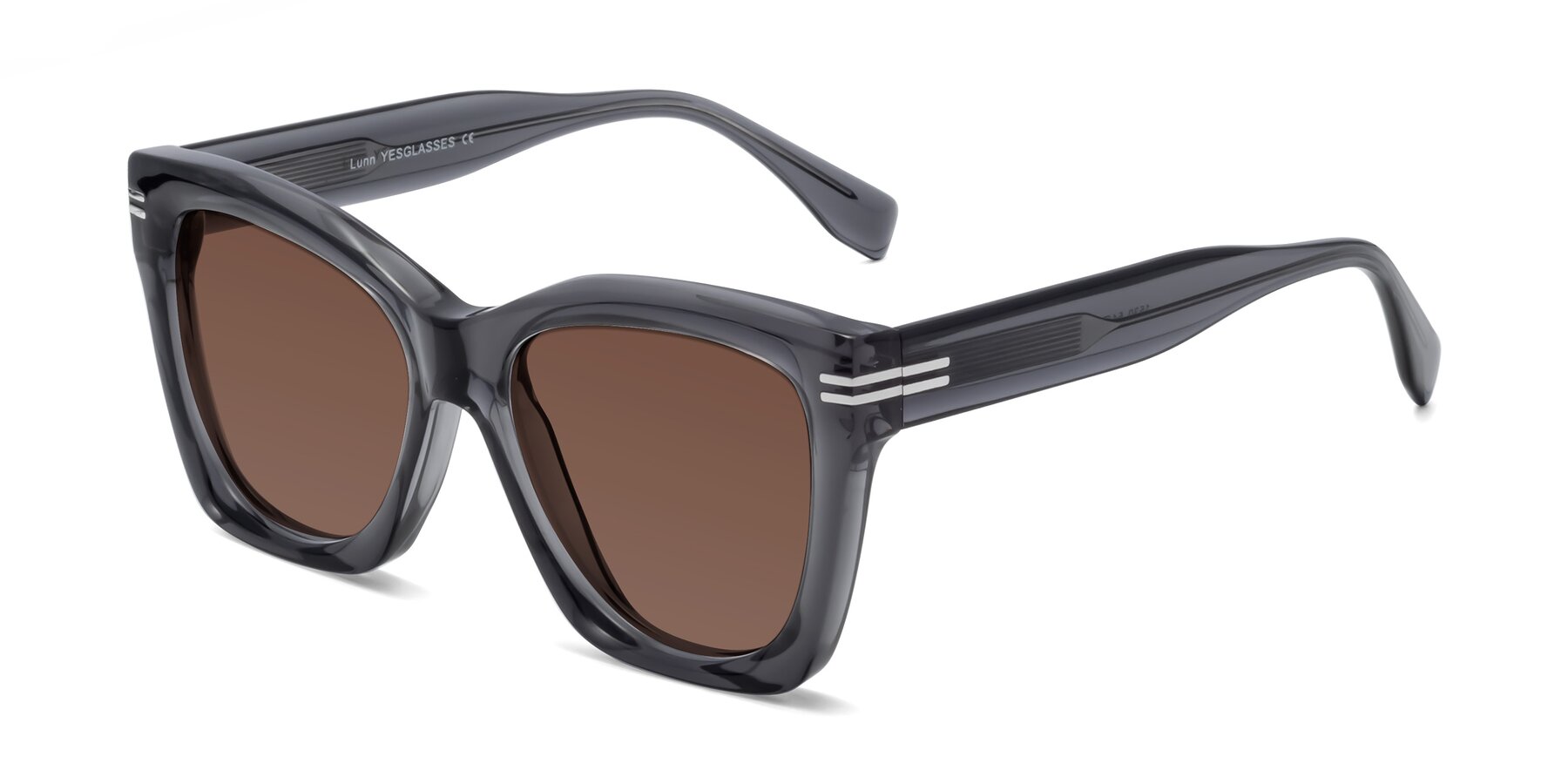Angle of Lunn in Translucent Gray with Brown Tinted Lenses