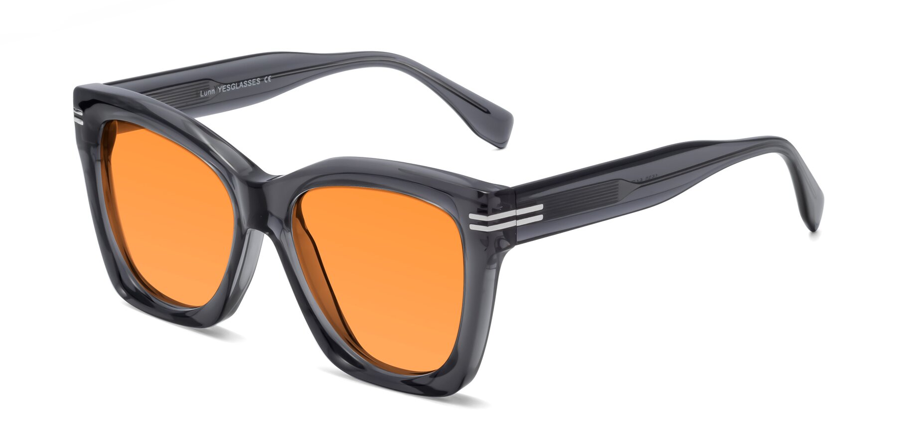 Angle of Lunn in Translucent Gray with Orange Tinted Lenses