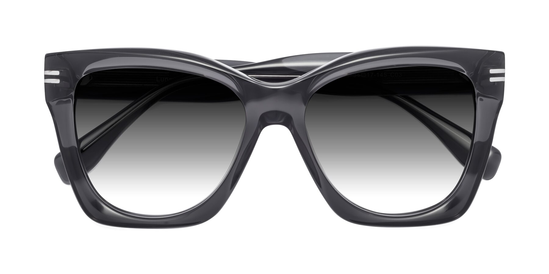 Folded Front of Lunn in Translucent Gray with Gray Gradient Lenses