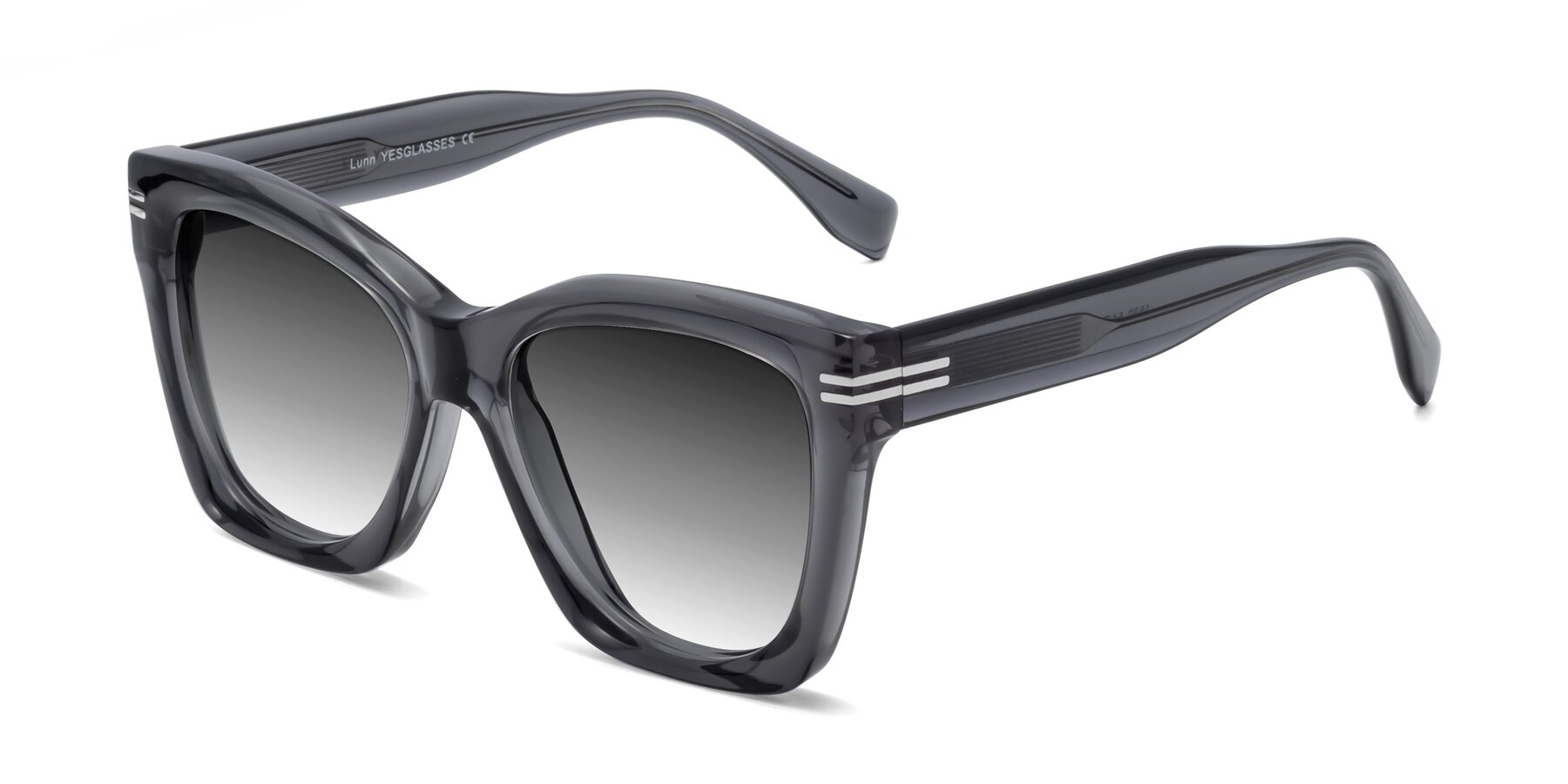 Angle of Lunn in Translucent Gray with Gray Gradient Lenses