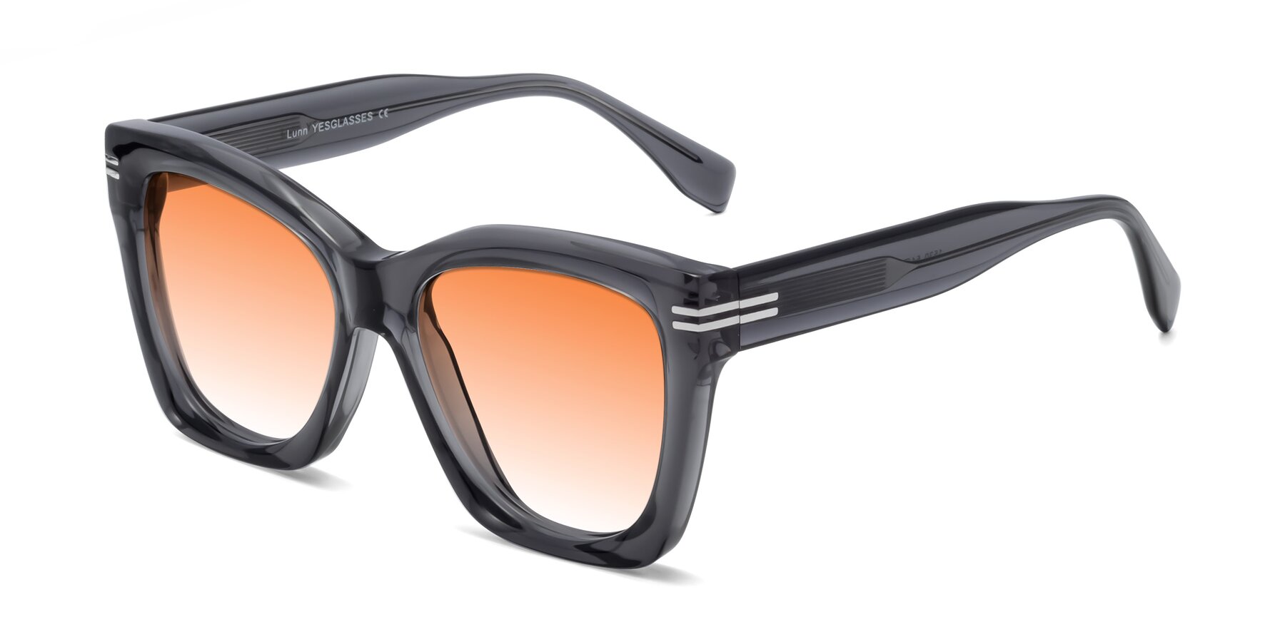 Angle of Lunn in Translucent Gray with Orange Gradient Lenses