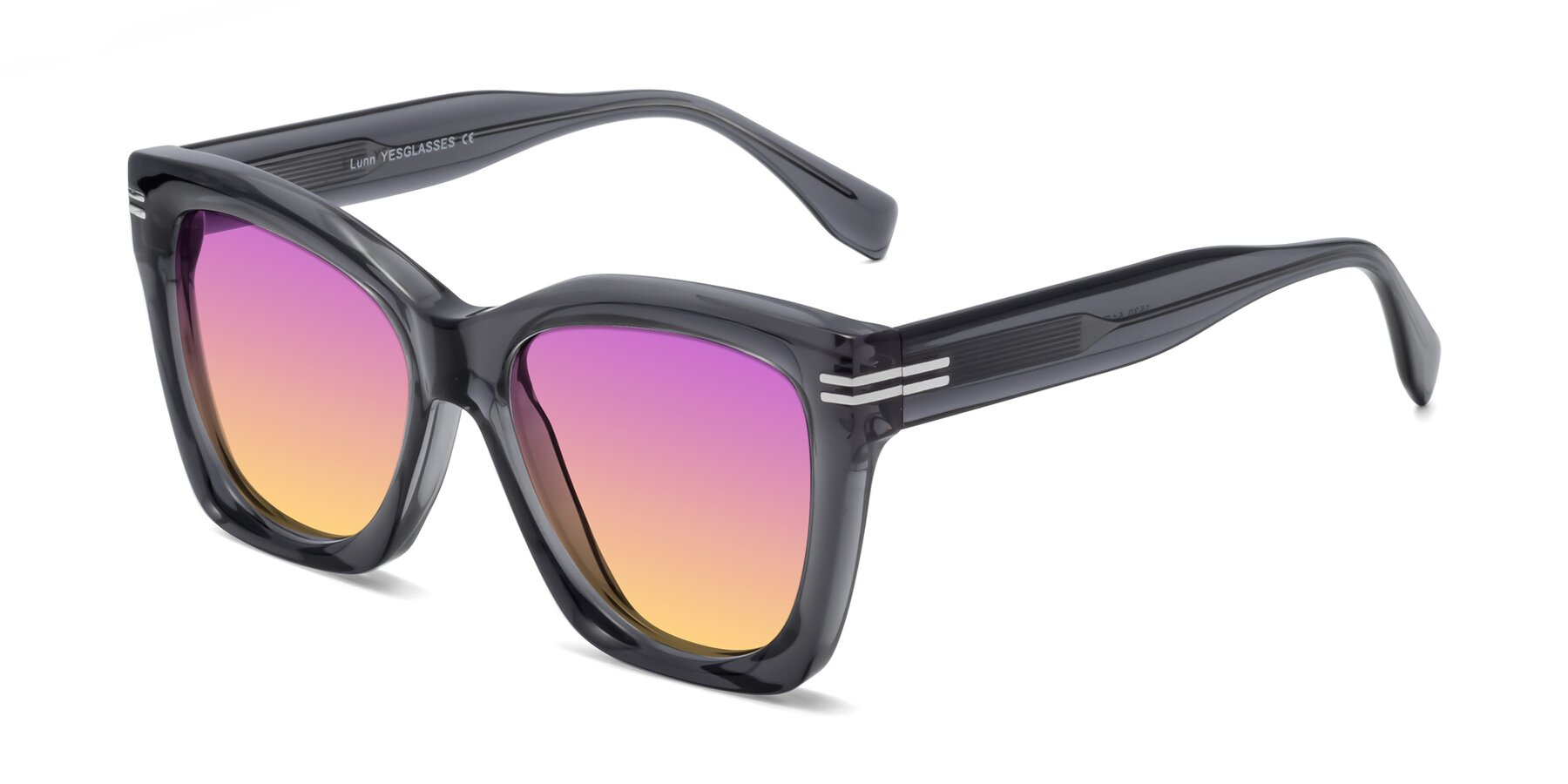 Angle of Lunn in Translucent Gray with Purple / Yellow Gradient Lenses