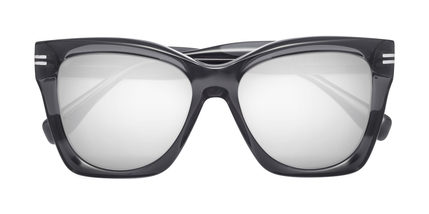 Lunn - Translucent Gray Flash Mirrored Sunglasses