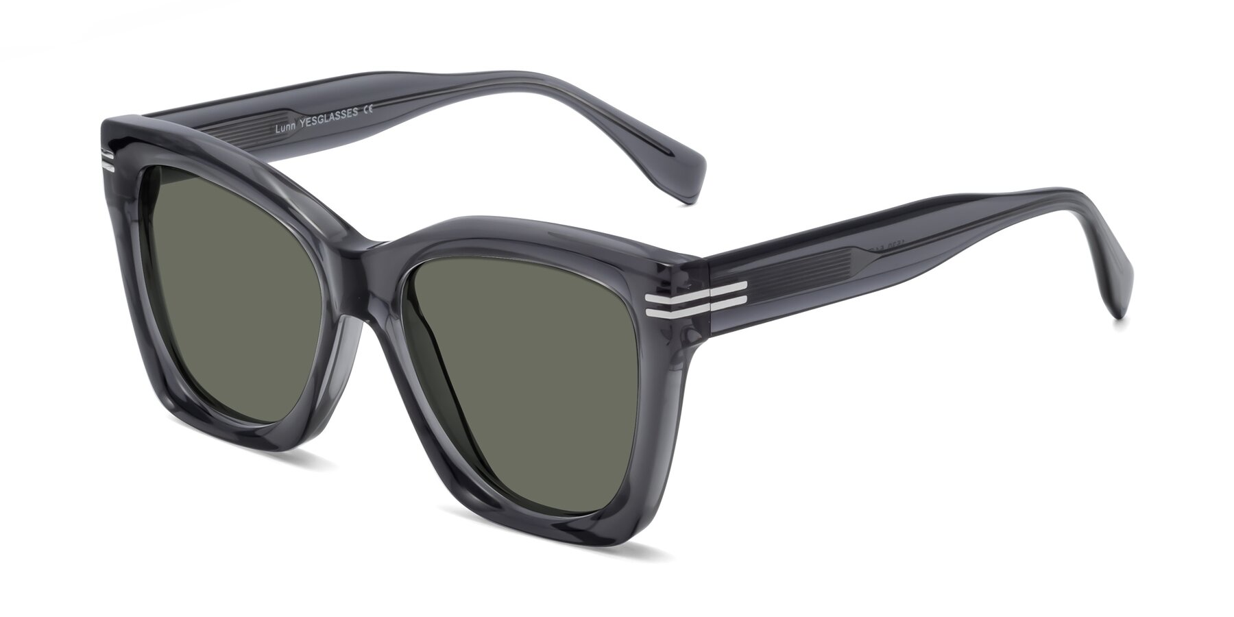 Angle of Lunn in Translucent Gray with Gray Polarized Lenses