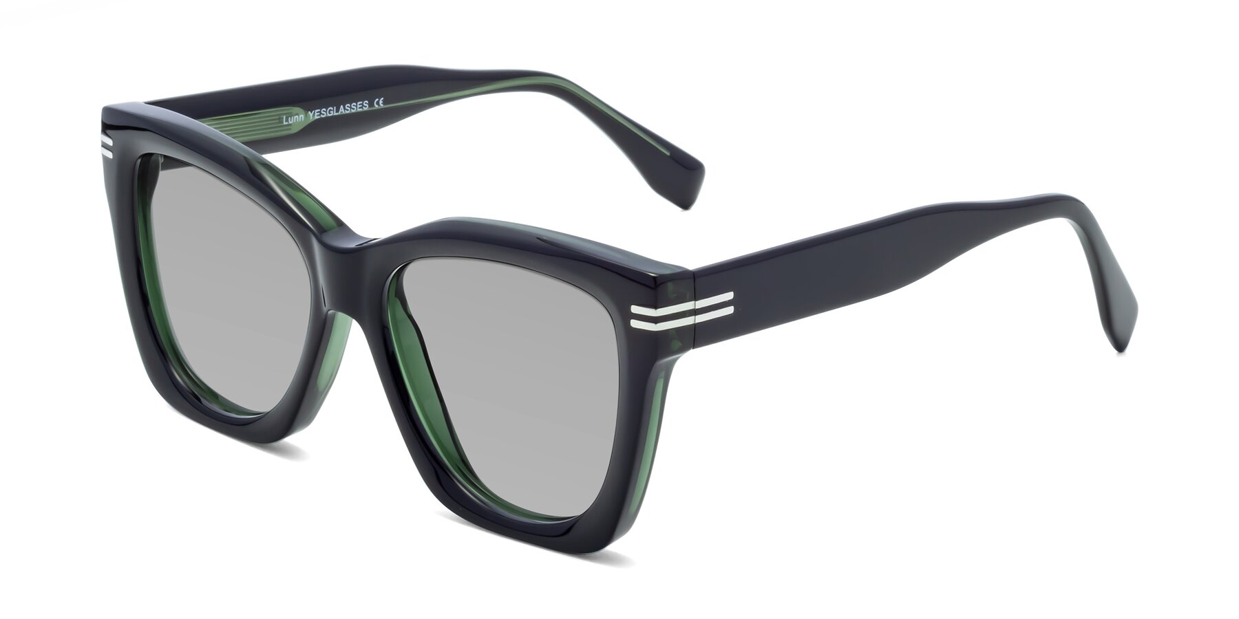 Angle of Lunn in Black-Green with Light Gray Tinted Lenses