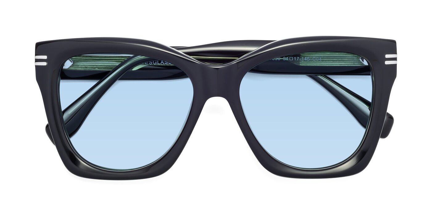 Lunn - Black / Green Tinted Sunglasses