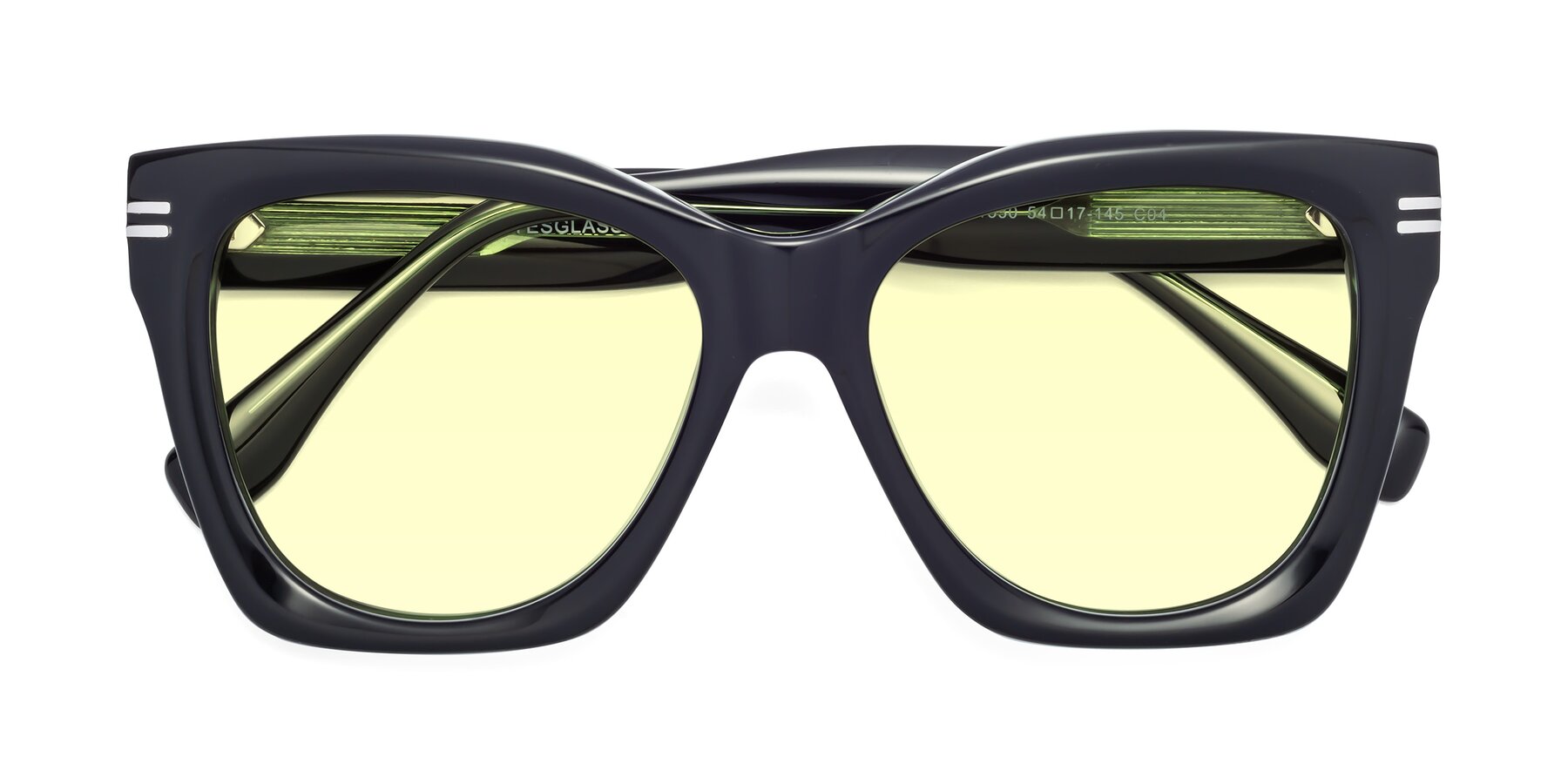 Folded Front of Lunn in Black-Green with Light Yellow Tinted Lenses