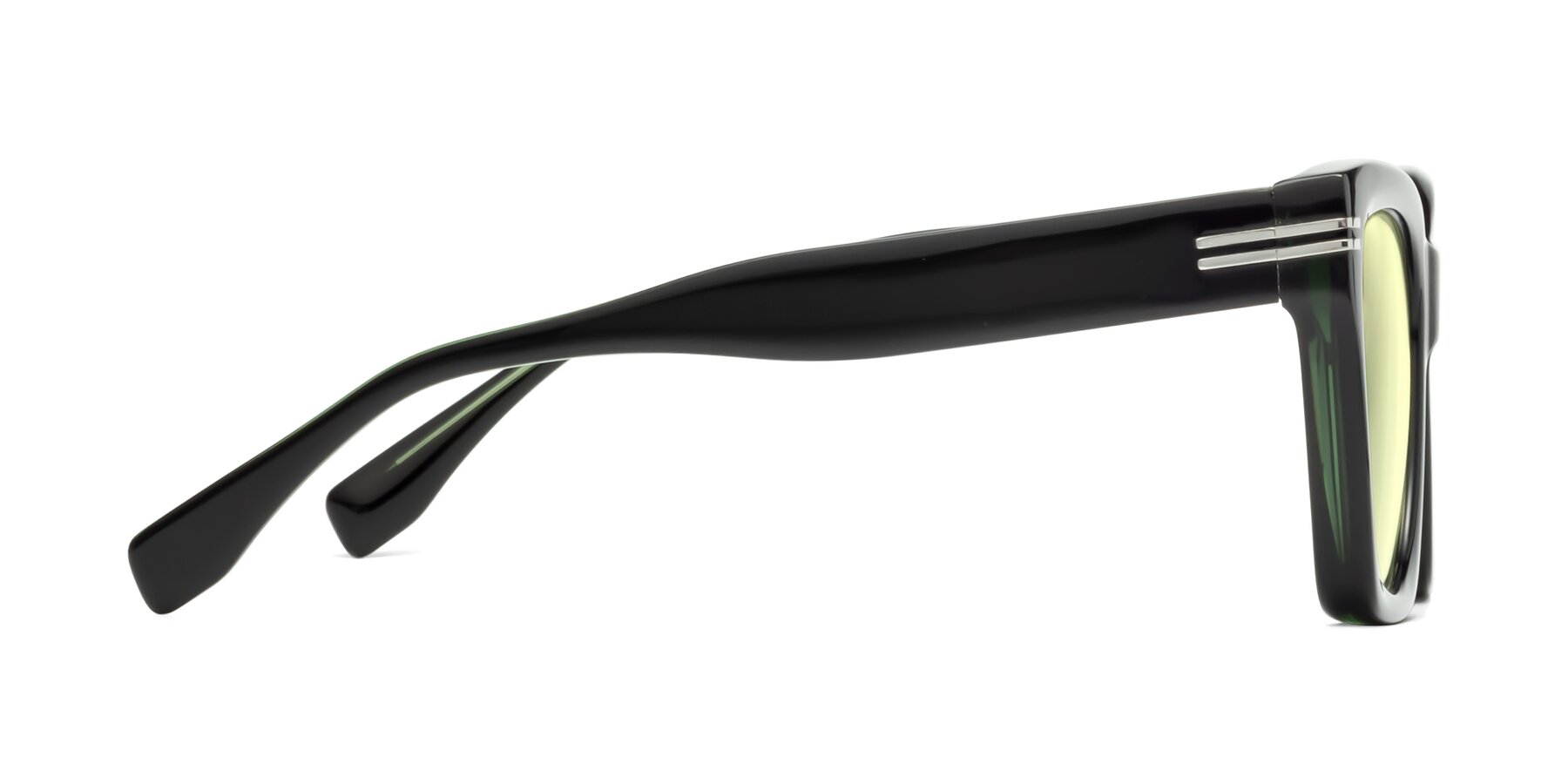 Side of Lunn in Black-Green with Light Yellow Tinted Lenses