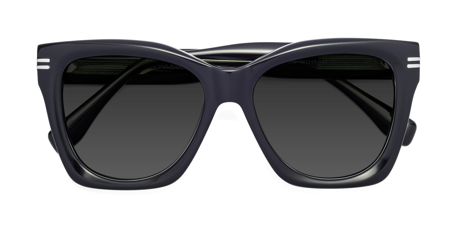 Folded Front of Lunn in Black-Green with Gray Tinted Lenses