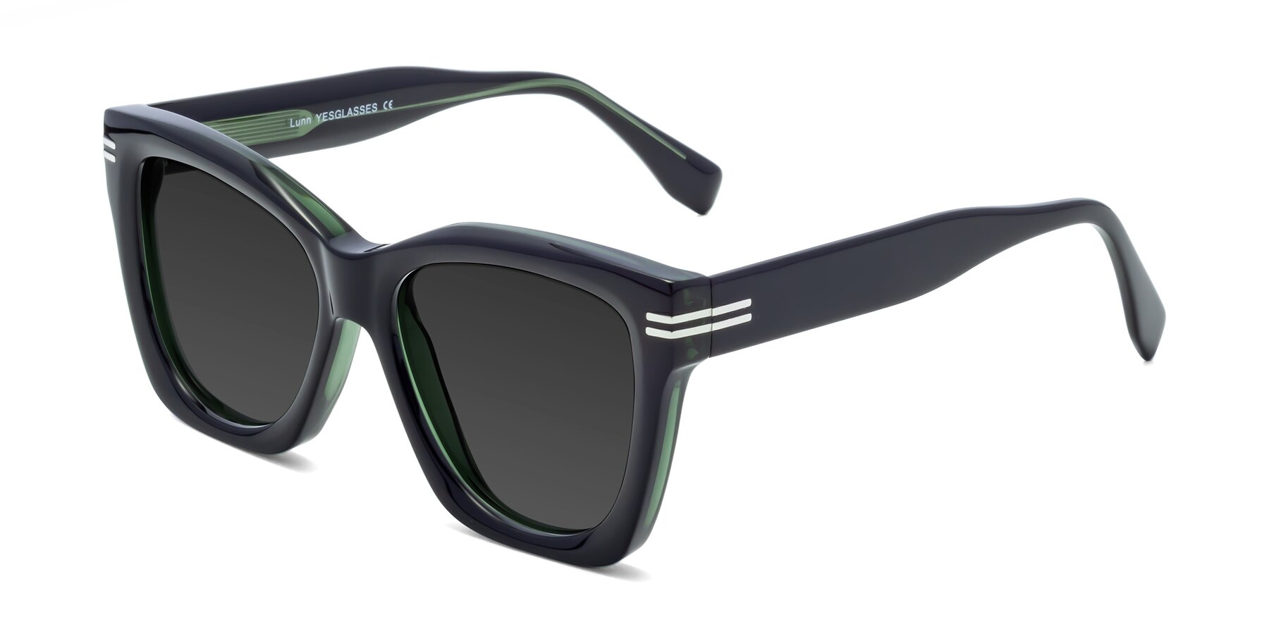 Angle of Lunn in Black-Green with Gray Tinted Lenses