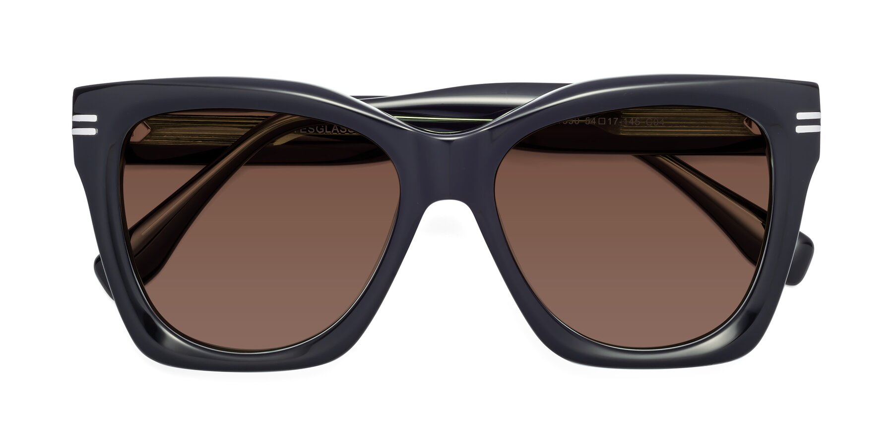 Folded Front of Lunn in Black-Green with Brown Tinted Lenses