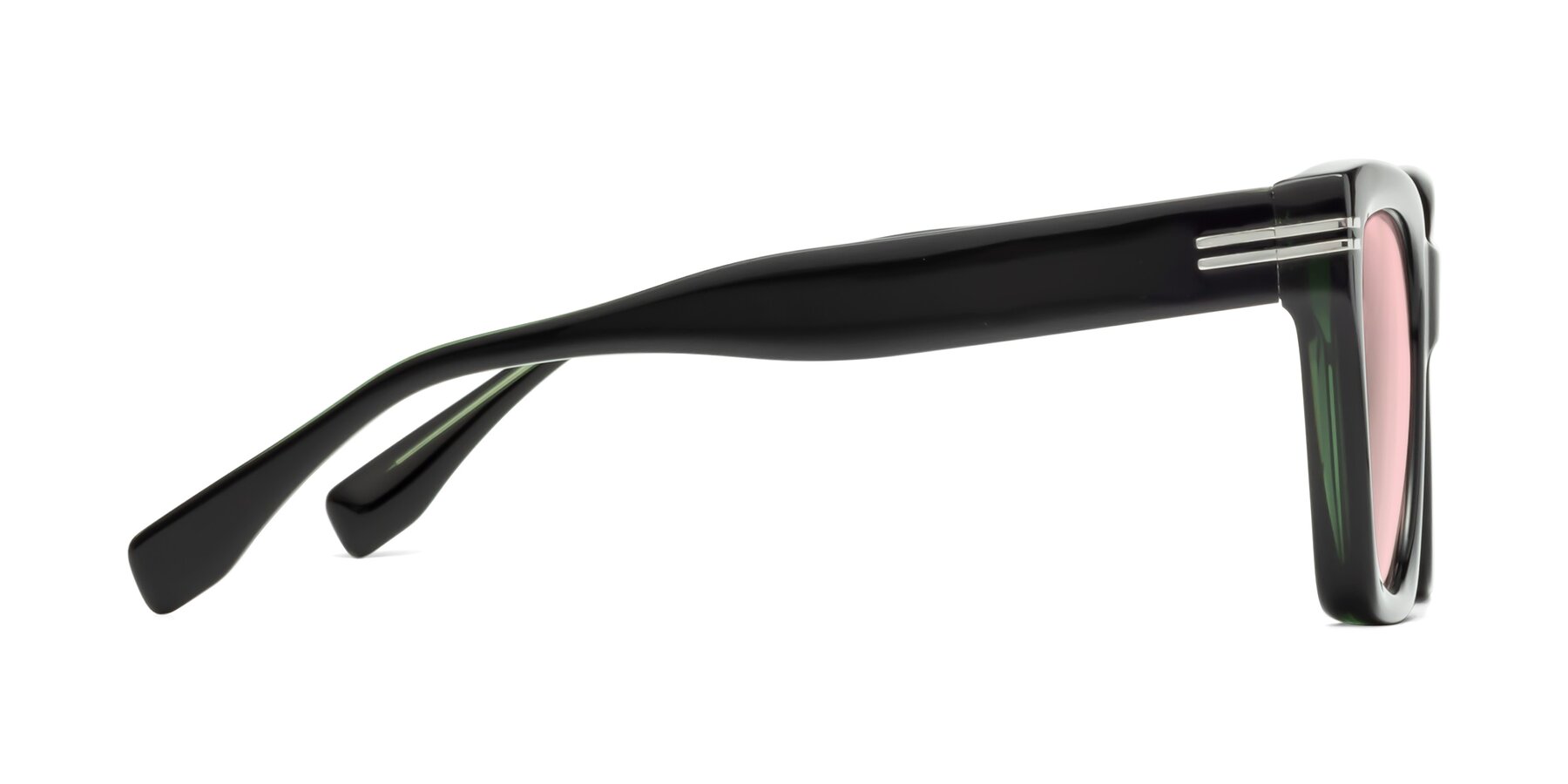 Side of Lunn in Black-Green with Light Garnet Tinted Lenses